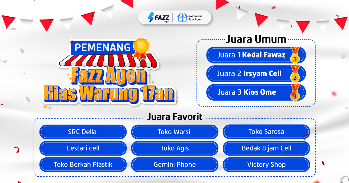 Inilah Pemenang Lomba Fazz Agen Hias Warung 17an Spesial Kemerdekaan Indonesia! 