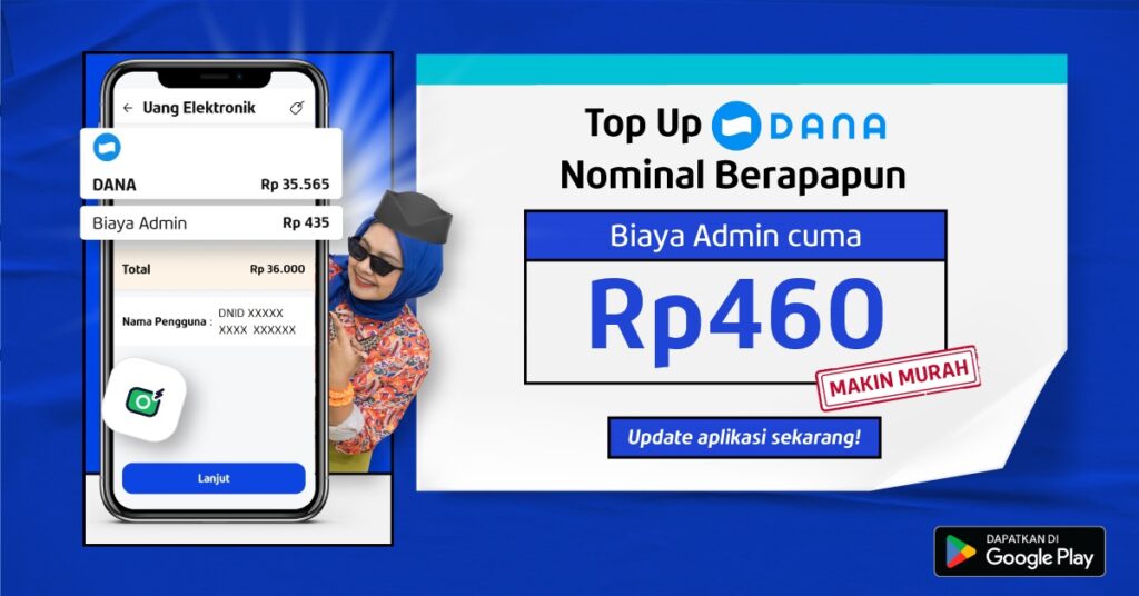 Top Up Saldo DANA di Fazz Agen Adminnya cuma Rp460!