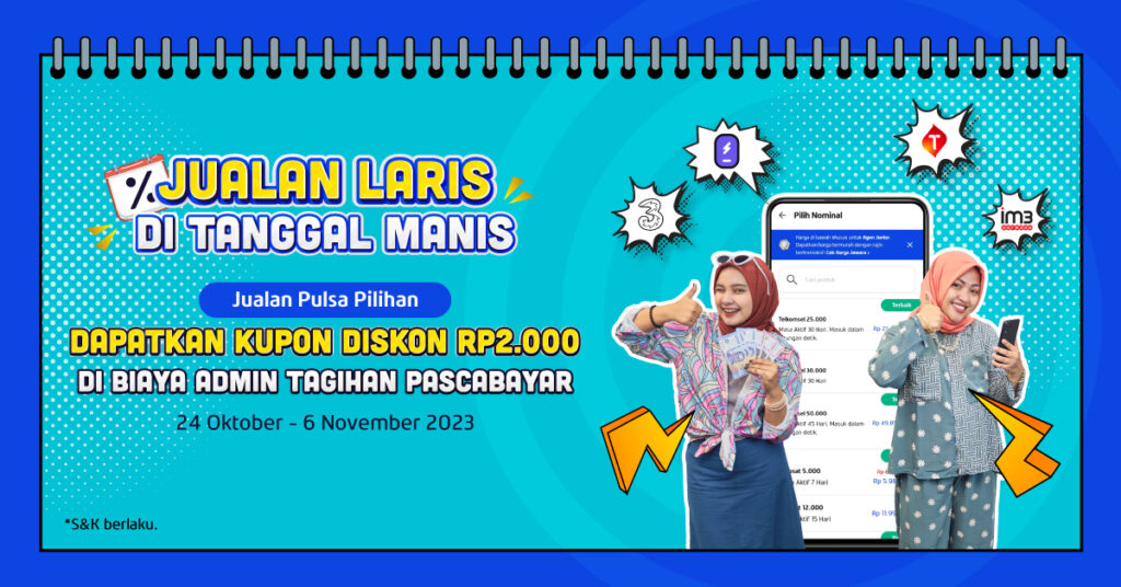 Jualan Pulsa Pilihan Pakai Fazz Agen di Tanggal Manis, Dapatkan Kupon Diskon Rp2.000 Biaya Admin Tagihan Pascabayar!