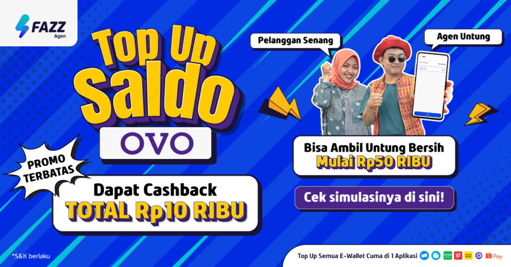 Promo Cashback Top Up OVO di Fazz Agen Total Rp10 RIBU!