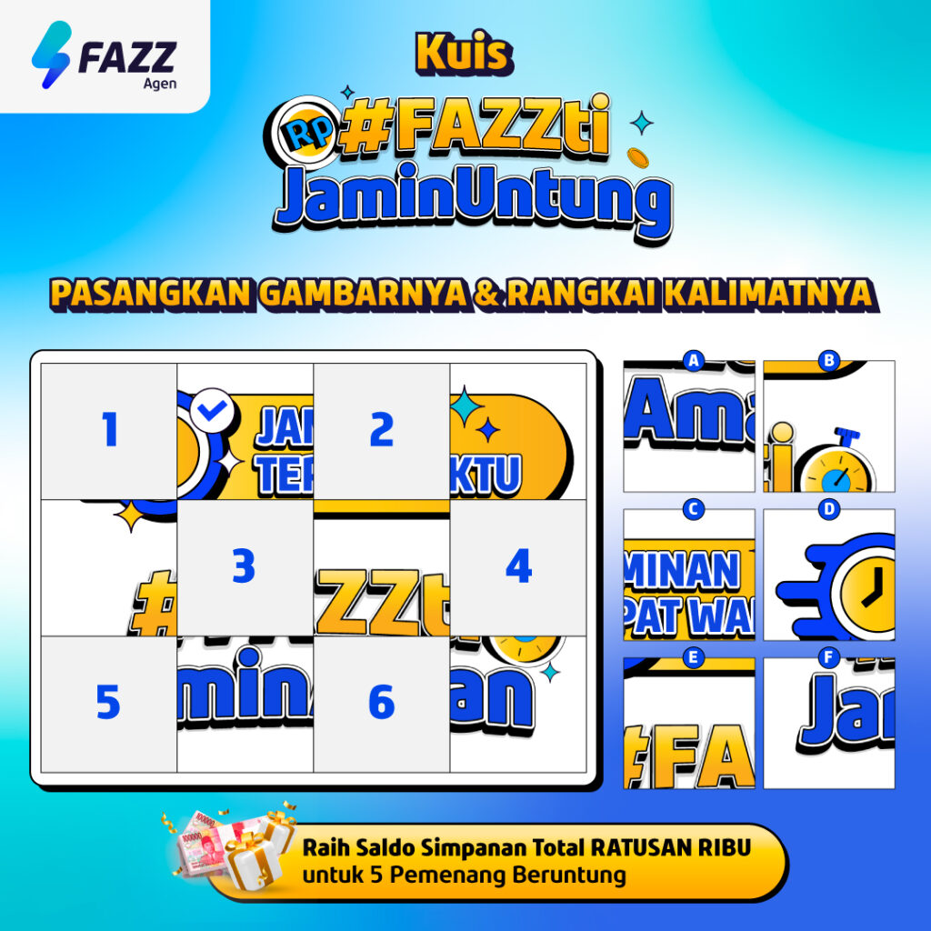 Fazz Agen - Kuis #FAZZtiJaminUntung Pasangkan Gambar Jaminan Tepat Waktu #FAZZtiJaminAman