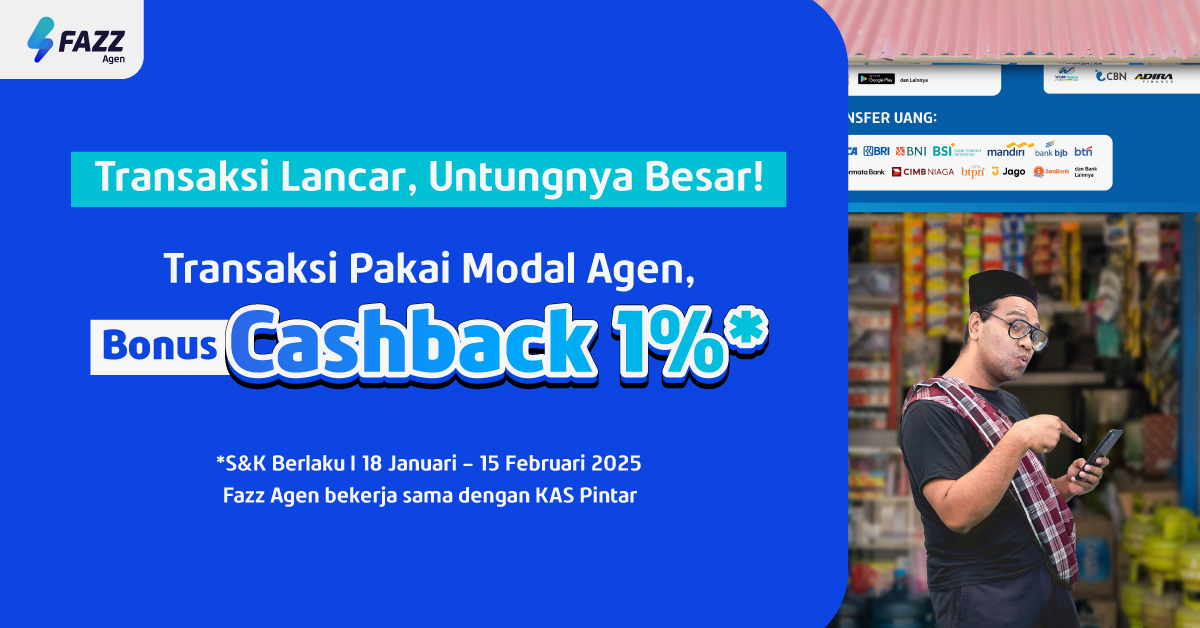 Aktivasi Modal Agen Bisa Dapat Promo CASHBACK 1%, Ini Panduannya!