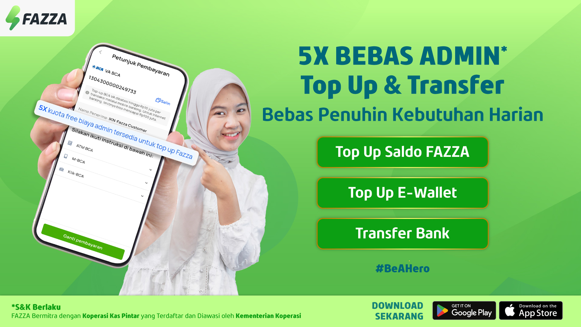 FAZZA - Promo Serba BEBAS ADMIN di FAZZA, Nabung, Top Up Saldo E-Wallet, Transfer Bank Jadi Lebih Hemat