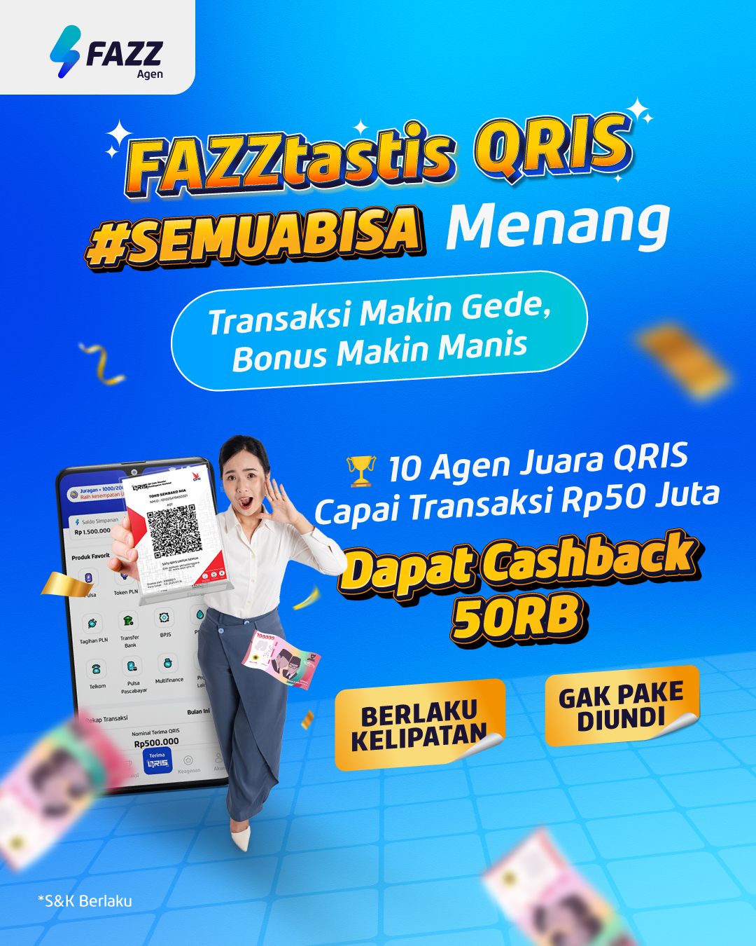 Program Agen FAZZtastis QRIS - Tingkatkan Transaksi QRIS Raih Cashback s.d. Ratusan Ribu