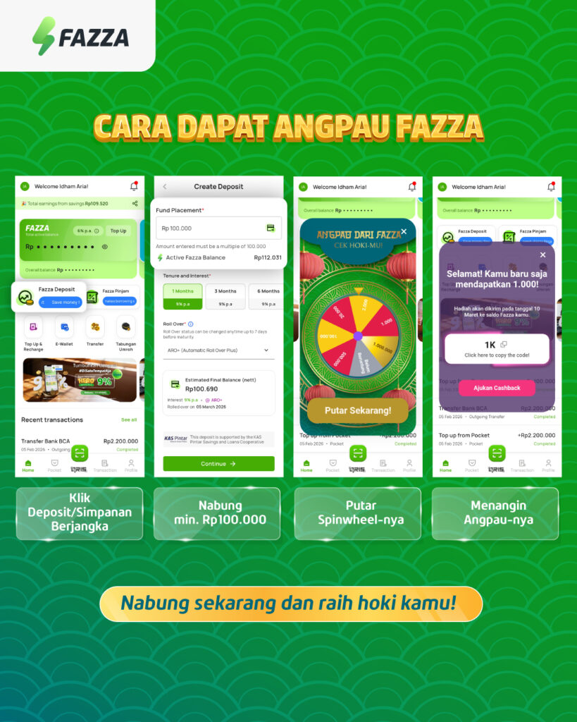 FAZZA - Cara Dapat Angpau Hoki Imlek Putar Spinwheel Nabung Simpanan Berjangka