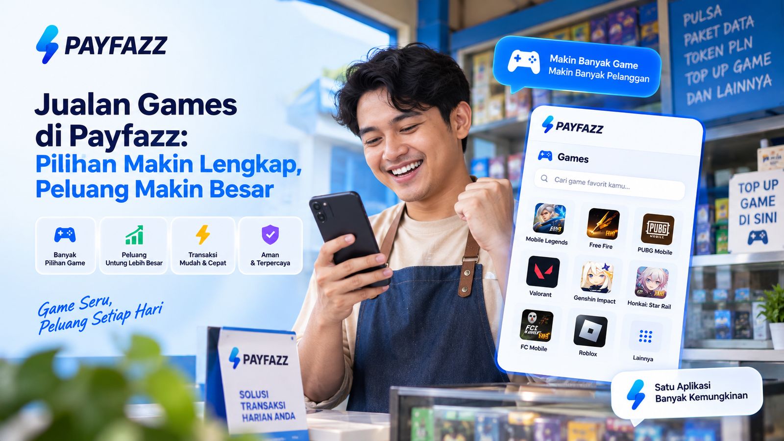 Jualan Games di Payfazz, Lengkap, Untung Lebih Besar