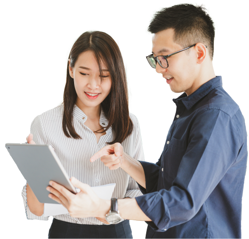 asian-businessman-woman-discussing-new-business-project 2sad