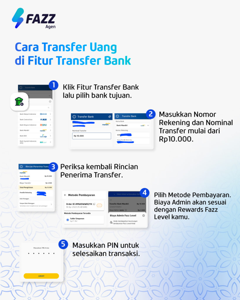 Cara Transaksi Transfer Uang di Fitur Transfer Bank Aplikasi Fazz Agen