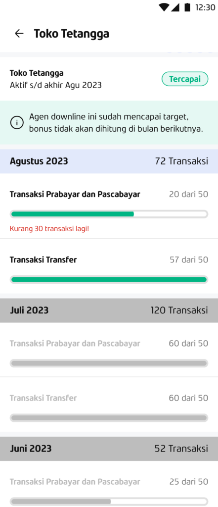 Menu Referral Fazz Agen - Informasi Jumlah Transaksi