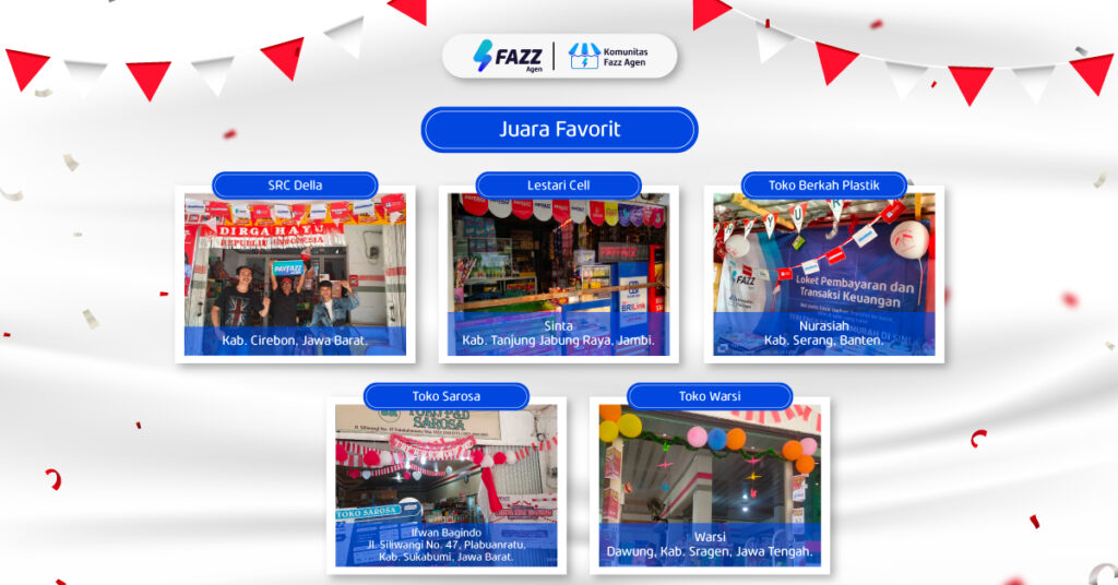 Inilah 9 Juara Favorit Pemenang Lomba Fazz Agen Hias Warung 17an Spesial Kemerdekaan Indonesia! 
